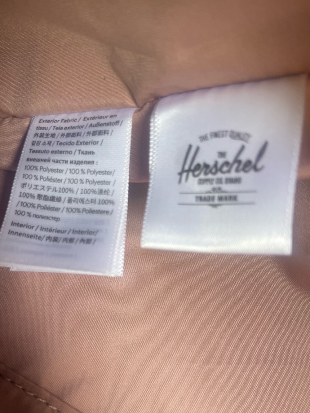 Herschel Supply Co. Mauve Taupe Large Shopper Tote Canvas Travel Work Bag - Picture 9 of 15